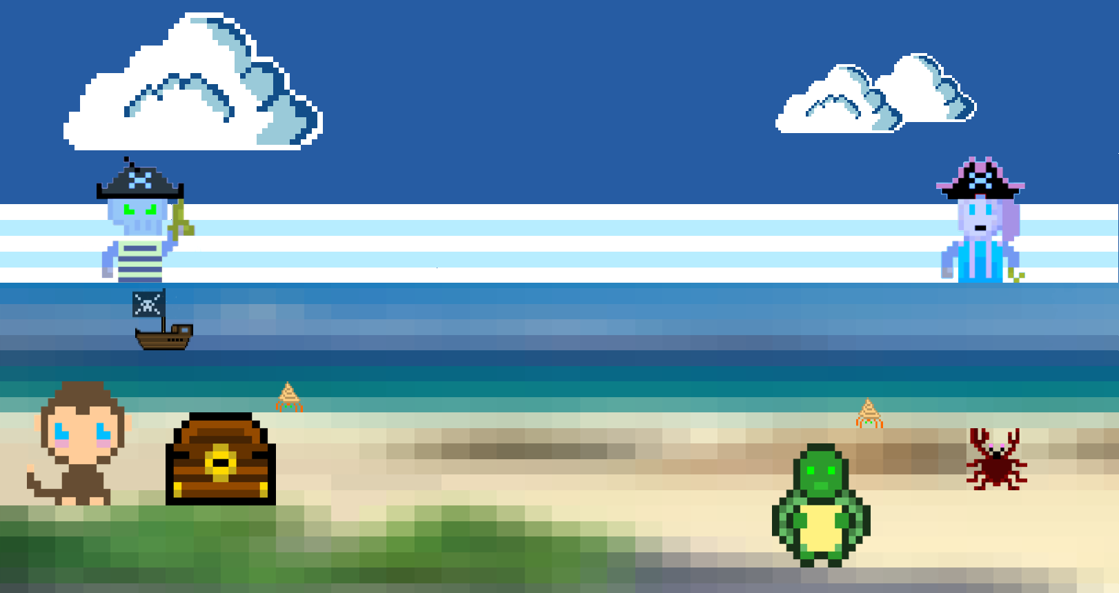 Beach pixel art